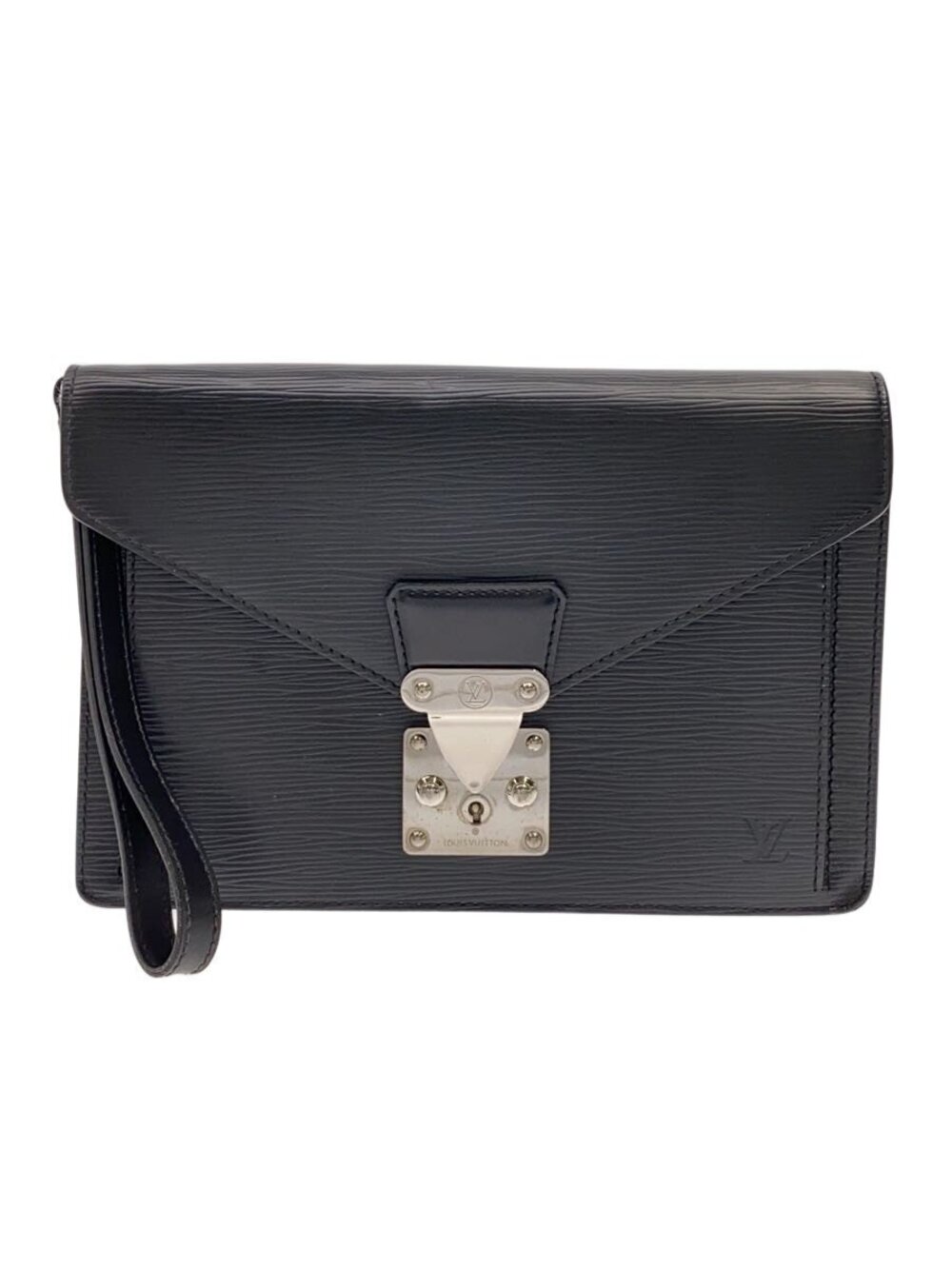 LOUIS VUITTON Pochette Sellier Dragonne Epi Leather Black